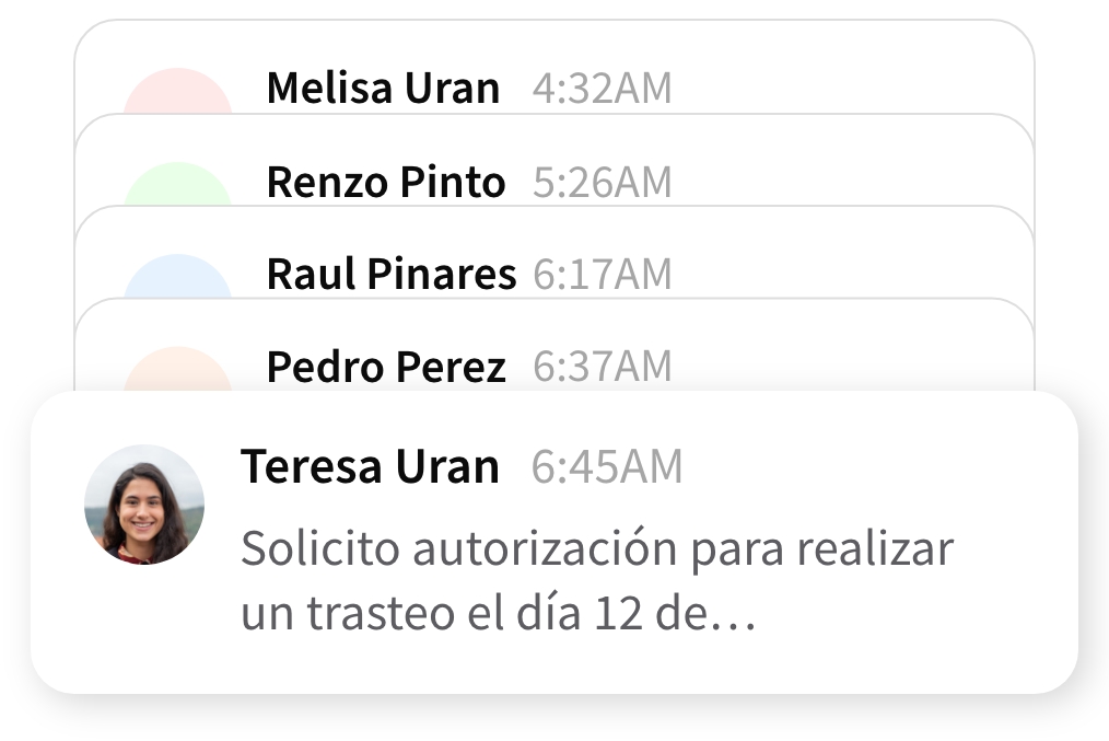 Task chat interface showing a conversation